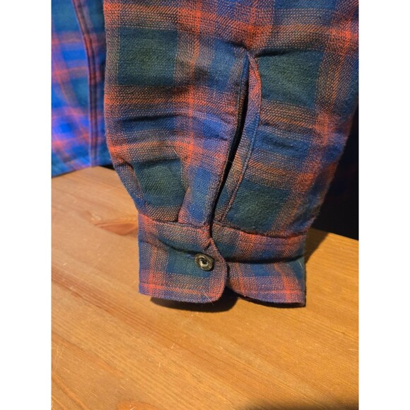 Wrangler Quilted Lined Hooded Plaid Flannel Jacket, Mens L - Picture 5 of 9